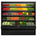 image of Howard-McCray R-OP35E-6-B-LED Produce Display Case, 75"W x 78-1/2"H, 3 Shelves, LED, Black, 9,813 BTU