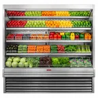 image of Howard-McCray R-OP35E-6-S-LED Produce Merchandiser, 75" W x 78½" H, Steel, 3 LED Shelves, 15' Mirror