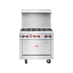 image of Westlake RGR36 Gas 36" Commercial 6 Burner Gas Range with Oven, Full Size Oven, 2 Oven Racks