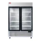 image of Westlake WK-49FG 49 cu ft 2‑Section Self‑Contained Glass Door Freezer, 54" Wide, Silver Finish, R290