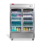 image of Westlake WKR-49BG 49 cu ft Reach‑In Merchandiser Refrigerator, Stainless Steel, Fan‑Cooled, R290