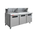 image of Westlake WKSR-72BM 72" 3-Door Sandwich and Salad Prep Table, 30 Pans Capacity, 33-41°F, R290