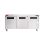 image of Westlake WKTF-72B 72" 3-Door Commercial Freezer Worktop, 17.7 cu. ft. Stainless Steel