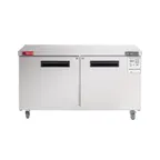 image of Westlake WKTR-60B 60" 2-Door Commercial Refrigerator Worktop, 14.8 cu. ft. Stainless Steel