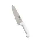 image of Concasse MCCCHEF08 Chef Knife – 8" Blade, White Plastic Handle, Steel Blade, Kitchen Cutlery
