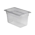 image of Concasse MCIP1415 1/4 Clear Polycarbonate Pan, 6-3/8" W x 10-3/8" D x 6" H, 6" Deep, Stackable, NSF