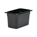 image of Concasse MCIP1415N 1/4 Black Polycarbonate Food Pan, 6-3/8" W x 10-3/8" D x 6" H, 6" Deep, NSF