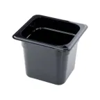image of Concasse MCIP1615N 1/6 Black Polycarbonate Pan, 6-7/8" W x 6-1/4" D x 6" H, Dishwasher Safe NSF
