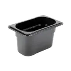 image of Concasse MCIP1910N 1/9 Size Food Pan, 6-7/8" W x 4-1/4" D x 4" H, 4" Deep, Black Polycarbonate