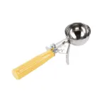image of Concasse MCPP20 - 20" Disher Spoon, 2 Oz, Solid Stainless Steel with Yellow Plastic Handle