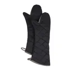 image of Chef Revival 2PX24ELBKBK-2 Oven Mitt, 24" Pyrotex, Black with Beige Trim, Flame-Resistant - 1 Pair