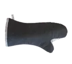 image of Chef Revival 2PXTR26BKB Pyrotex Oven Mitt, 16" Flame-Resistant, Seamless Thumb Guard, Black - 1 Pair
