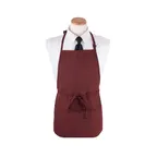 image of Chef Revival 3PBIABGFP Bib Apron, 26" x 23" Long, 3 Front Pockets, Burgundy, DuraSERV Polyester