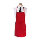 image of Chef Revival 3PBIAELRD Bib Apron, 26" x 31" Extra Long, 3 Front Pockets, Red, DuraSERV Polyester