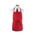 image of Chef Revival 3PBIARDFP Bib Apron, 26" x 23" Long, 3 Front Pockets, Red, DuraSERV Polyester