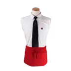 image of Chef Revival 3PWACRD Apron - 25" x 11" Red Polyester, Water-Resistant, 4 Pockets (3 Pocket + Pen)