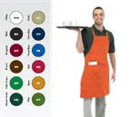image of Chef Revival 601BAC-BK Bib Apron, 28" x 34", Black, EZ-Blend Poly-Cotton, Large Side Pocket