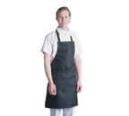 image of Chef Revival 601MAJ-BK Bib Apron, 27" x 33", Polyester Waterproof, Fire‑Retardant, Black Neck Strap