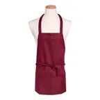 image of Chef Revival 602BAFH-BG Bib Apron, 28" x 25", 3-Pocket Front, EZ-Blend Twill, Burgundy