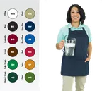 image of Chef Revival 602BAFH-BK Bib Apron, 28" x 25", 3-Compartment Pocket, EZ-Blend Twill Fabric, Black