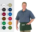 image of Chef Revival 605WAFH-HG Waist Apron, 24" x 12", Hunter Green, Poly-Cotton, 3 Front Pockets