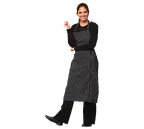 image of Chef Revival 619BA-WS Bib Apron, 29" x 38", White/Black Pin Stripe, Pocket, EZ-Blend Poly‑Cotton