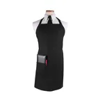 image of Chef Revival CL2PBIABK Bib Apron, 32" x 32-1/2" Black PolyCotton, Adjustable Neck Strap, 2 Pockets