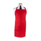 image of Chef Revival CL2PBIARD Bib Apron, 32" x 32-1/2" Red, Poly/Cotton, Adjustable Strap, 2 Pockets