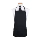 image of Chef Revival CL3PBIABKFP Bib Apron, 26" x 23" Long, 3 Front Pockets, Black, Polyester