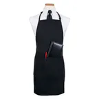 image of Chef Revival CL3PBIAELBK Bib Apron, 26" x 31" Extra Long, 4 Pockets, DuraSERV Polyester, Black