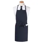 image of Chef Revival CL3PBIAELNV Bib Apron – 26" x 31", Navy Blue, Polyester, 3 Pockets + Pen Pocket