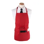 image of Chef Revival CL3PBIARDFP-1 Bib Apron, 26" x 23" Long, 3 Front Pockets, Red, DuraSERV Polyester