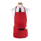 image of Chef Revival CL3PBIARDFP Bib Apron, 26" x 23" Long, 3 Front Pockets, Red, DuraSERV Polyester