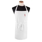 image of Chef Revival CLBIAWH Bib Apron, 32" x 32-1/2" Long, White, Poly/Cotton Blend, Pen Pocket