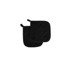 image of Chef Revival CLTPH8BK-1 Terry Pot Holder, 8" Square, 100% Terry, Black, Protects up to 450°F - 1 Pair