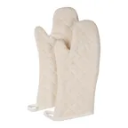 image of Chef Revival CLTTOM27BE-1 Terry Oven Mitt, 17" Beige, Silicone Lining, Washable - 1 Pair