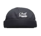 image of Chef Revival H060BK Chef's Beanie, 100% Cotton, Black, One Size Approx. 12" Circumference