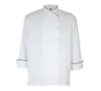 image of Chef Revival J008-2X Chef's Jacket, 2X-Large, White with Black Piping, Poly/Cotton