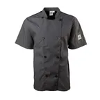 image of Chef Revival J205GR-M Chef Coat, Medium, Double Breasted, Pewter Grey, Poly/Cotton