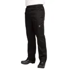 image of Chef Revival P020BK-S Small Baggy Chef Pants, Black Poly Cotton, Waistband, 4 Pockets, 30" Waist