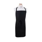 image of Chef Revival WBABK Bib Apron – 36" x 34" Black Cotton/Poly Blend, Extra‑Wide Tapered Fit