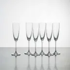 image of Korin GL-D106-PK - 9" (155ml) 6 oz Lead Free Crystal Champagne Flute, Stem Base, Pink, Break Resistant - 1/Pack