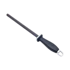 image of Korin HA-SRB-104 Sharpening Steel, 10"L, Black Ceramic, PP Handle, 2 Grooved & 2 Smooth Sides