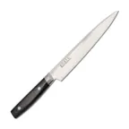 image of Korin HKR-DMSU-210 Damascus Sujihiki Knife, 8-1/4" (21 cm) V10 Nickel Steel, Black Micarta Handle