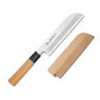 image of Korin HKR-G3KU-195 Usuba Knife, 7-11/16" (19.5cm) Edge, Forged Steel, Japanese Yew Wood Handle