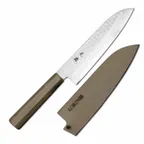 image of Korin HKR-HDWSA-180 Hammered Damascus Wa‑Santoku Asian Knife, 7.0" Blade, Premium Hand‑Forged Steel