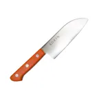 image of Korin HKR-INOCH-120 Dinner Knife - 4.7" Tip, Steel Blade, Orange POM Handle, Edge, Child-Safe