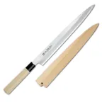 image of Korin HKR-SHYA-270 Yanagi Knife 10-1/2" (27cm) Forged Carbon Steel Blade, Magnolia Wood Handle