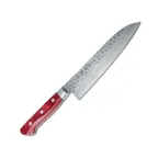 image of Korin HKR-TDSA-180 Damascus Santoku Knife, 7" Blade, V10 Steel, Burgundy Wood Handle