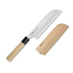 image of Korin HMA-SHKU-180 Masamoto Usuba Knife, 7" (18cm) Forged Soft Iron Blade, Magnolia Wood Handle